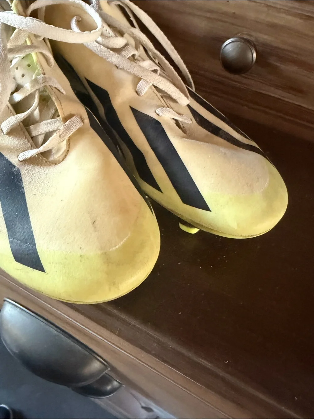 adidas Athletic Soccer Cleats in Neon Yellow and Black